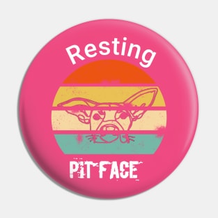 Vintage resting pit face dog Pin