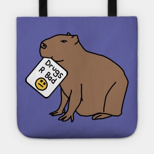 Capybara with Anti Drugs Message Drugs R Bad Tote