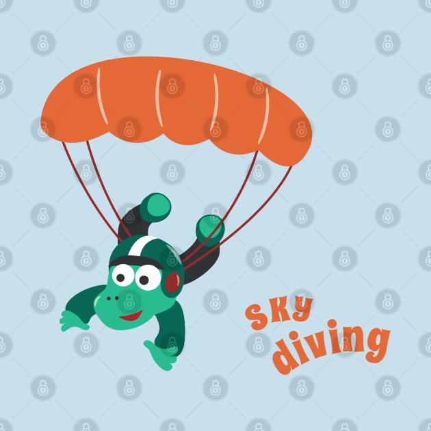 Vector illustration of a cute skydiver. by KIDS APPAREL