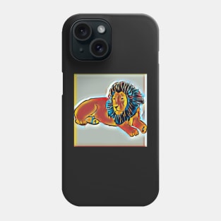 Lion blue Phone Case