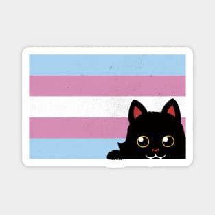 Peeking Cat Trans Flag by Tobe Fonseca Magnet