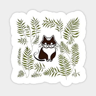 Cat between plants Magnet