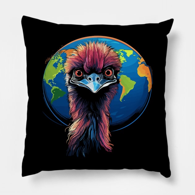 Emu Earth Day Pillow by JH Mart