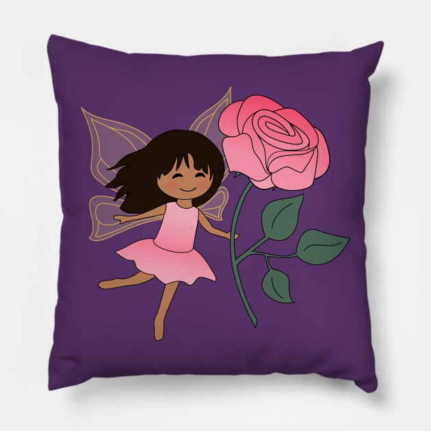 Pretty fairy girl 'Jenna' brunette Pillow by Nutmegfairy