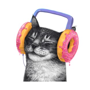 Cat with headphones T-Shirt