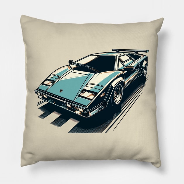 Lamborghini Countach Pillow by Vehicles-Art