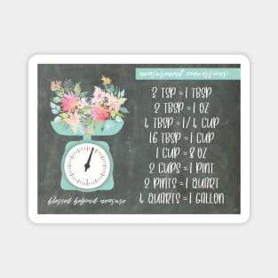 Cooking Conversions | Aqua Chalkboard Magnet