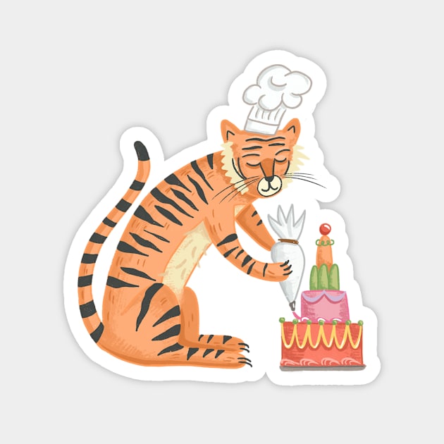 Tiger Baking Magnet by Das Brooklyn