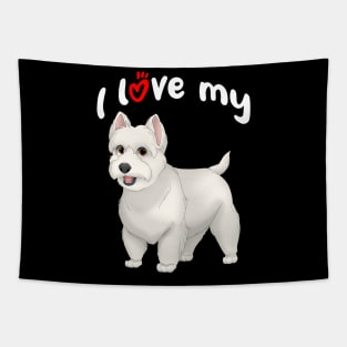 I Love My West Highland White Terrier Dog Tapestry