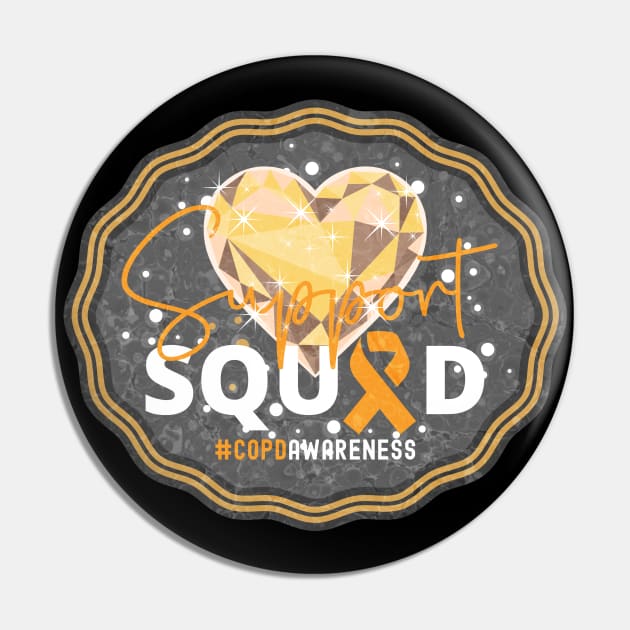 COPD Awareness Support Squad Heart of Gold Edition Pin by mythikcreationz