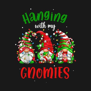 Hanging With My Gnomies Nordic Santa Gnome Christmas Pajama T-Shirt