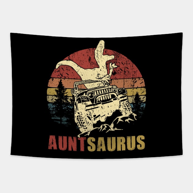 Vintage Jeep T-Shirt Auntsaurus Jeep Gift Tapestry by Lones Eiless