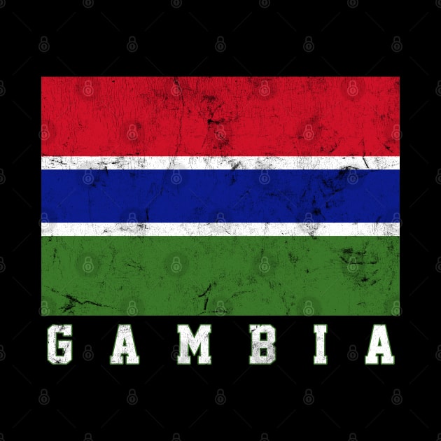 Gambia / Faded Vintage Style Flag Design by DankFutura