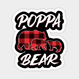 Poppa Bear Red Plaid Christmas Pajama Matching Family Gift Magnet