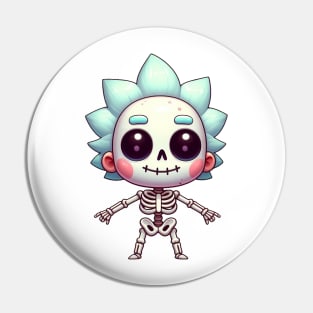 Crazy Scientist Skeleton Pin