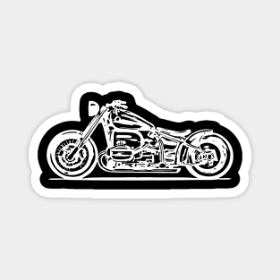 R18 Custome Bike White Sketch Art Magnet