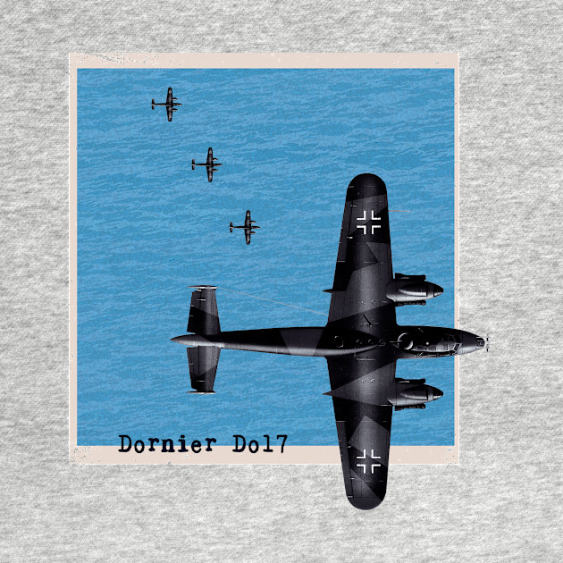 Disover Dornier Do17 WW2 bomber airplane over the ocean - Dornier Do17 - T-Shirt