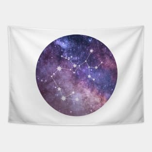 Sagittarius Sign in the Dark Pink Starry Night Sky Tapestry