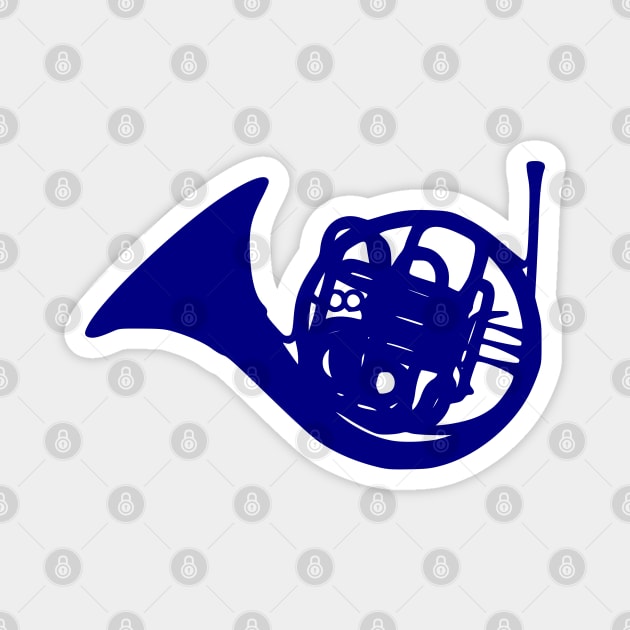 Blue French Horn Magnet by Solenoid Apparel