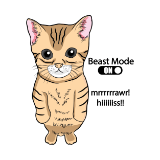 Cute Standing Cat Meme Beast the Mode ON Funny Kitten Meme T-Shirt