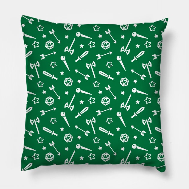 Goblin Green Adventurer Pattern Pillow by hya_bm