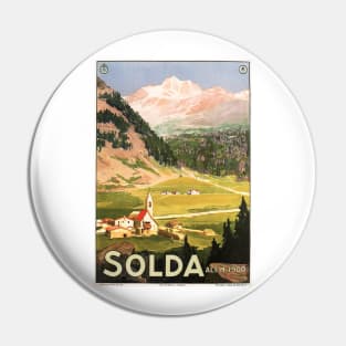 SOLDA Sulden Scenic Italy Mountains Retro Advertisement Italian Tourism Pin