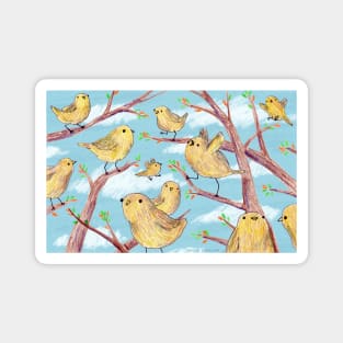 Yellow Birds in a Tree Magnet