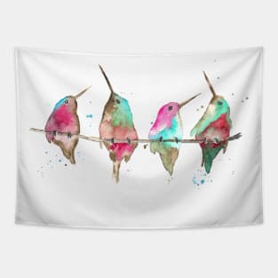 Hummingbirds on branch Tapestry