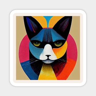 Abstract Cat Magnet