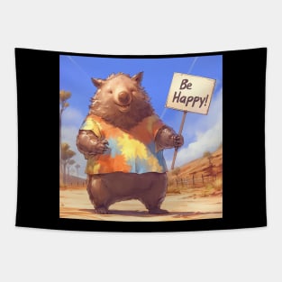 Be Happy wombat! Tapestry