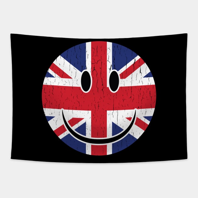 Smiley UK Flag Fan Smiley UK Fan Gift Tapestry by atomguy