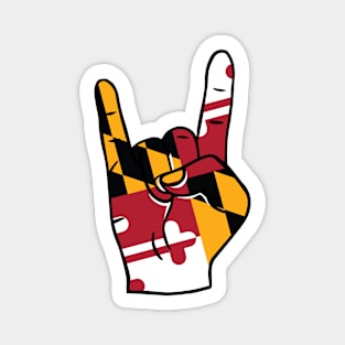 Rock On Maryland // Maryland State Flag Rock Hand Magnet