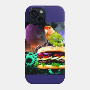 surreal hamburger lovebird Phone Case