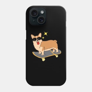 Cool Corgi Dog Riding Skateboard Skateboarding Birthday Phone Case