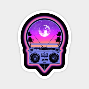 Retro Boombox - summer vibes music Magnet