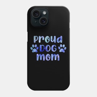 proud dog mom watercolor blue Phone Case