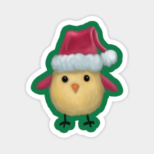 Chick with a Santa Hat Magnet