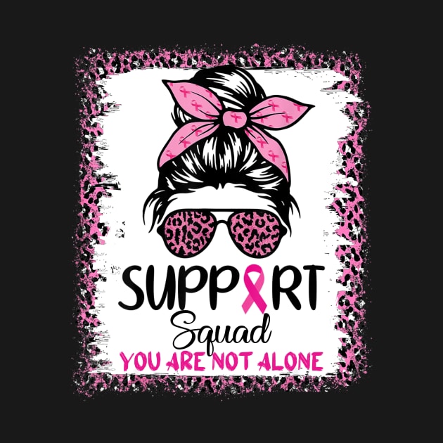 Support Squad Breast Cancer Awareness Messy Bun Leopard Pink by everetto