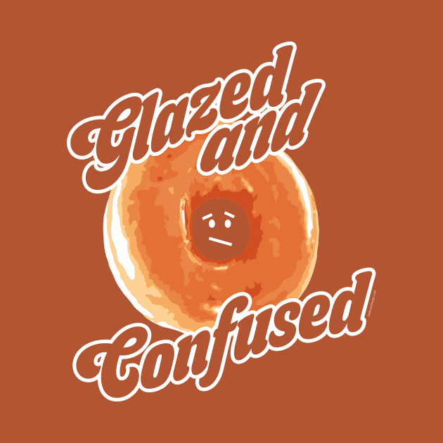 Glazed and Confused - funny retro 70s donut design by eBrushDesign