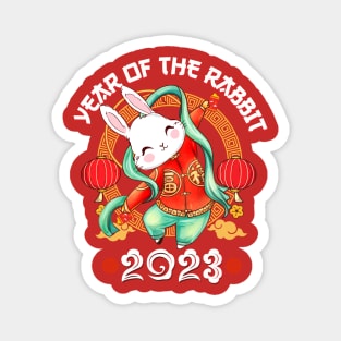 Dabbing Bunny Zodiac Chinese New Year of The Rabbit 2023 Magnet