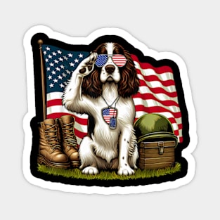 English Springer Spaniel Memorial Day 4th of July Dog Magnet