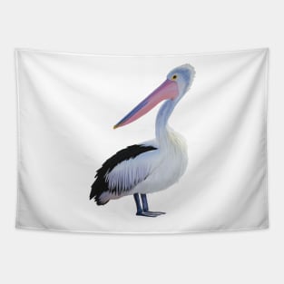 White Pelican illustration. Beach themed art, great gift for bird lovers Tapestry