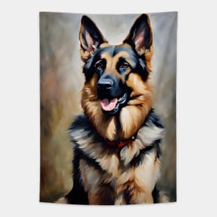 German Shepherd Dog Oil Painting Tapestry