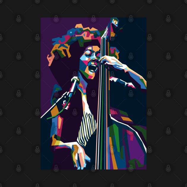 abstract popart Jazz spalding in WPAP by smd90