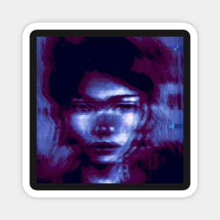 TURN ON - Glitch Art Creepy Portrait Magnet