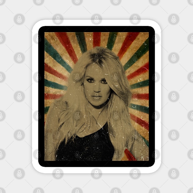 Carrie Underwood -  Photo Vintage Retro Look FanArt Magnet by Janji Joni