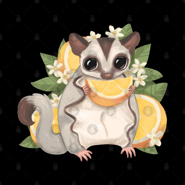 Orange Citrus Sugar Glider by PamelooArt