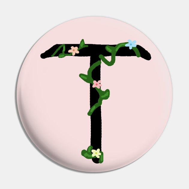 "T" initial Pin by artoftilly