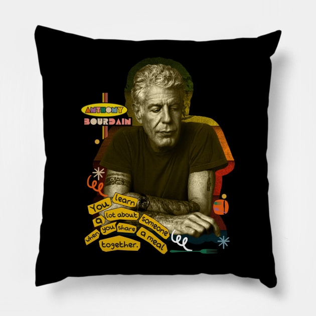 anthony bourdain Pillow by Luna Lovers