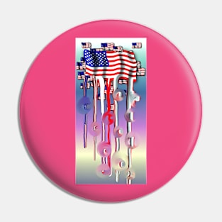 US Flag Splash Pin